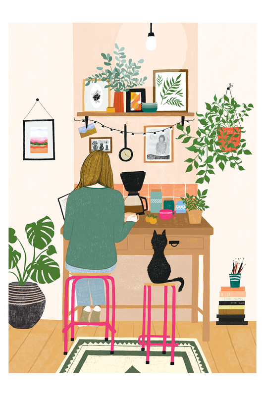 Two Pink Stools art print