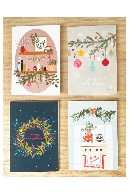 Pack of four Christmas cards