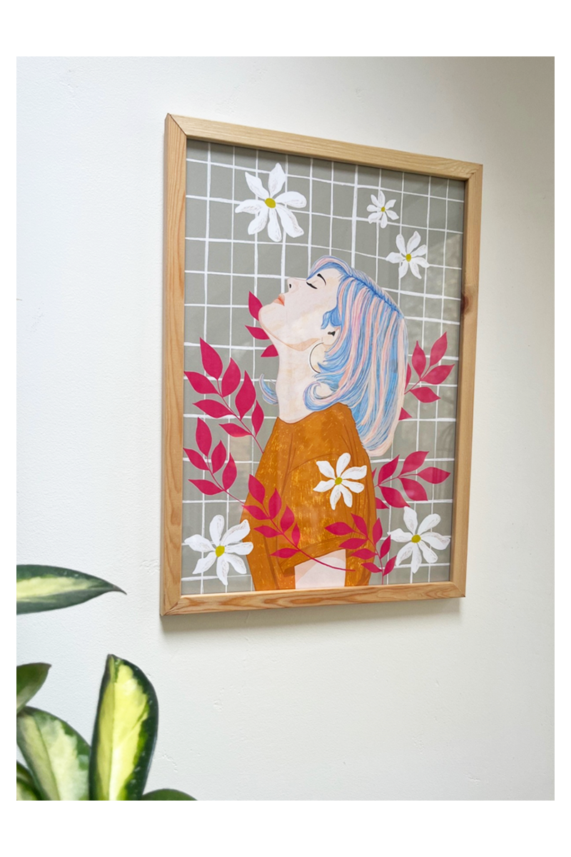 Pink Leaves art print