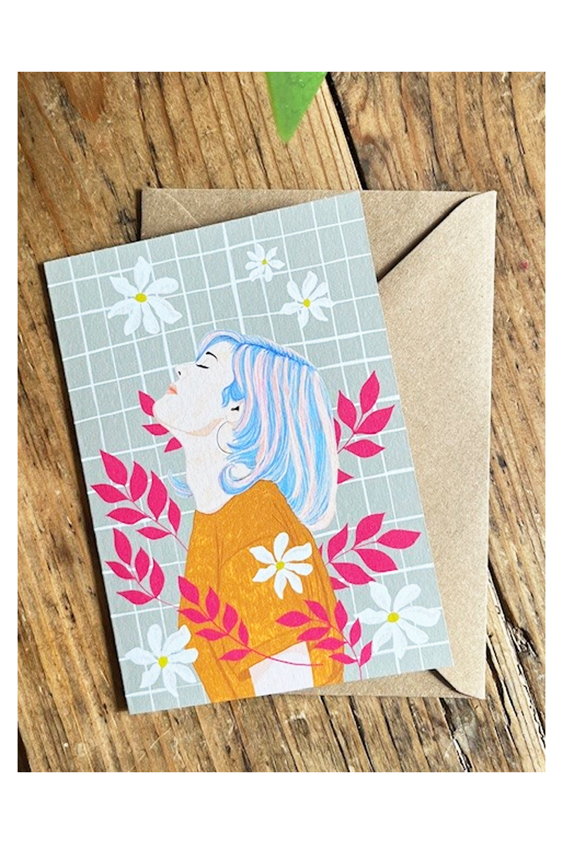 Pink Leaves card