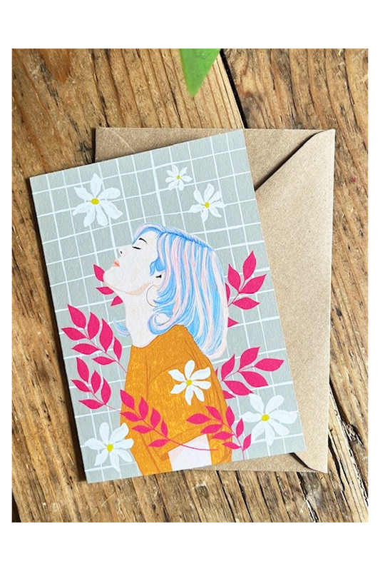 Pink Leaves card