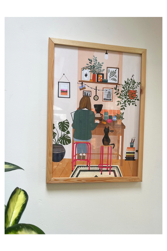 Two Pink Stools art print