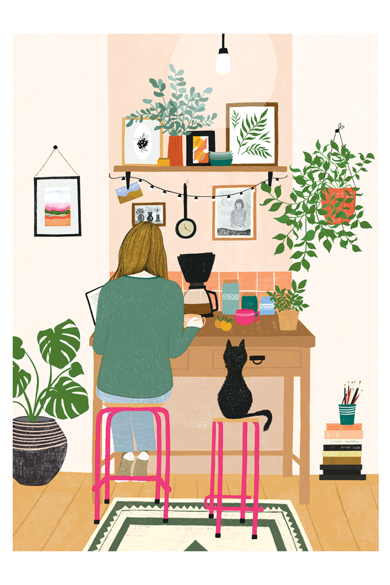 Two Pink Stools art print